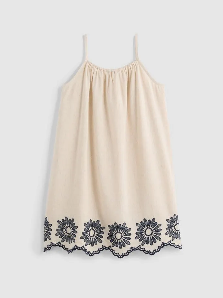 7–15 ans | Robe brodée à smock et caraco