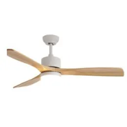Kogan SmarterHome™ 132cm DC Motor Ceiling Fan with LED Light (White & Natural)