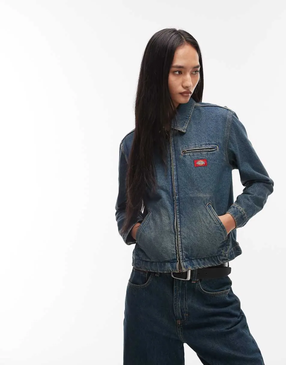 Dickies denim painter jacket in khaki tinted blue