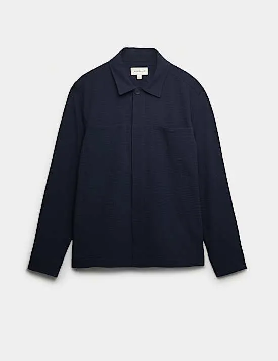 Overshirt aus Seersucker