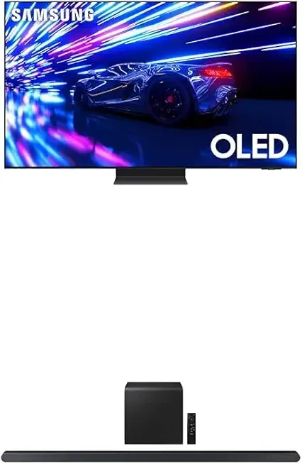 SAMSUNG 77-Inch Class OLED 4K S95D Series HDR Pro Smart TV (QN77S95D, 2024 Model) w S800D 3.1.2ch Soundbar, Wireless Dolby Atmos Audio, Ultra Slim Design, Q-Symphony,HW-S800D/ZA (Newest Model)