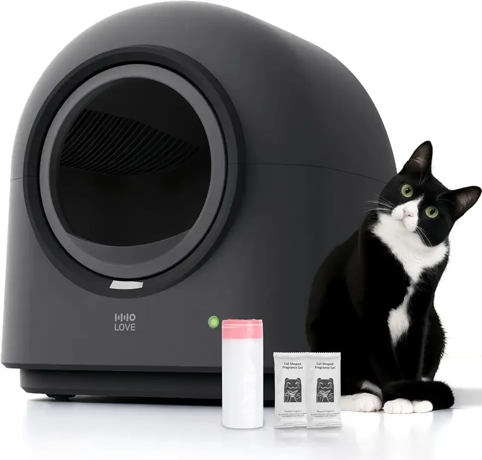 L1 Self-Cleaning Litter Box Automatic Electronic Hands-Free Smart Robot self Cleaning Litter Box - Safe Anti-Pinch,with Deodorizer and Liner and Litter Mat for Multiple Cats