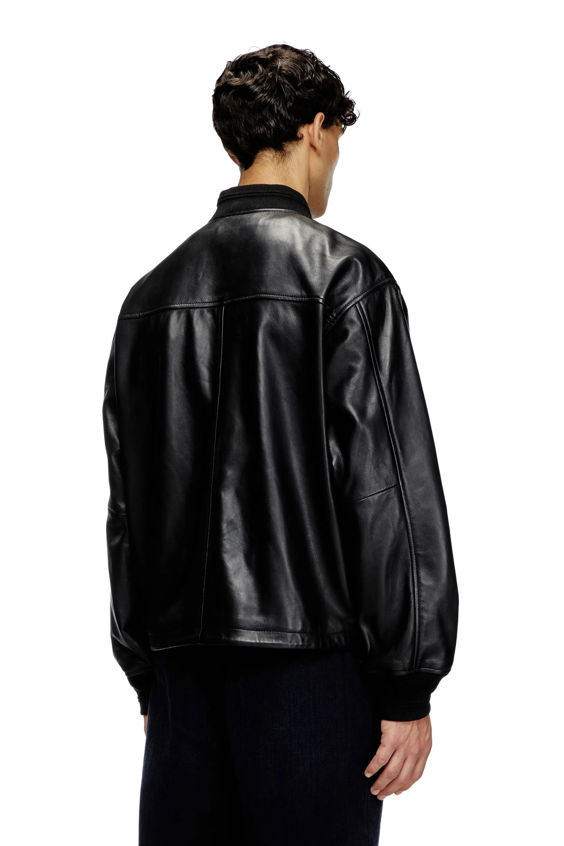 Waxed-leather bomber jacket