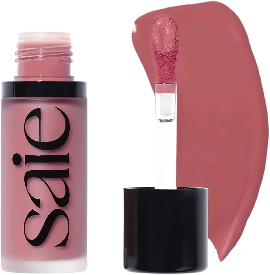 Saie Dew Liquid Blush for Cheeks - Hydrating Cream Blush Stick with a Blendable + Buildable Formula - Skincare Infused Dewy Cheek Tint for a Natural Flush - Glowy Makeup Essential - Chilly (.40 oz)