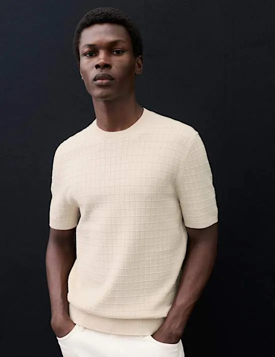Performance – Strick-T-Shirt in normaler Passform