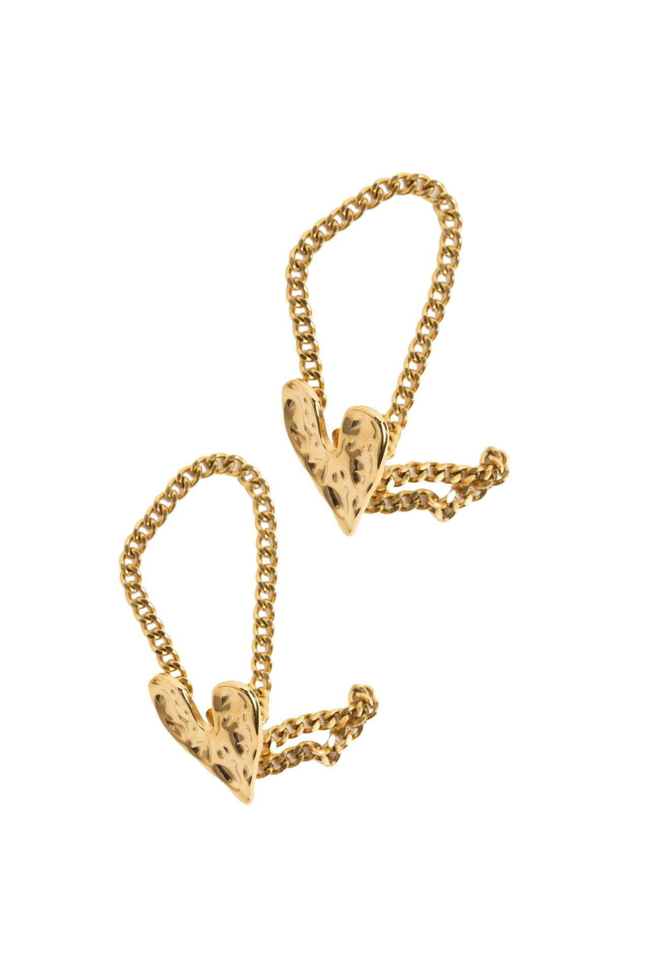 Goudkleurige hartjes oorbellen