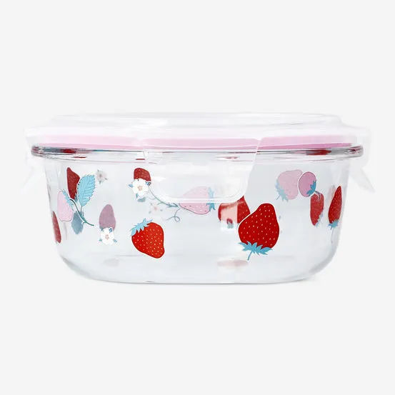 Round food container with berry print - 16 cm