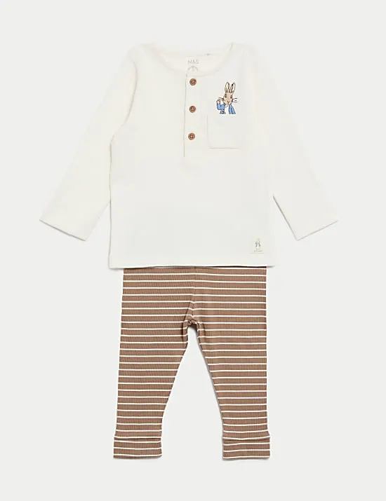 2-teiliges Outfit mit hohem Baumwollanteil und Peter Rabbit™-Motiv (0–3 J.)