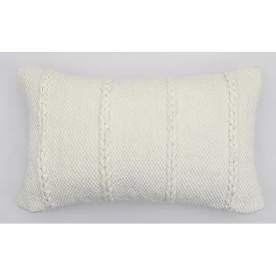 12-in x 20-in Ivory Oblong Indoor Decorative Pillow