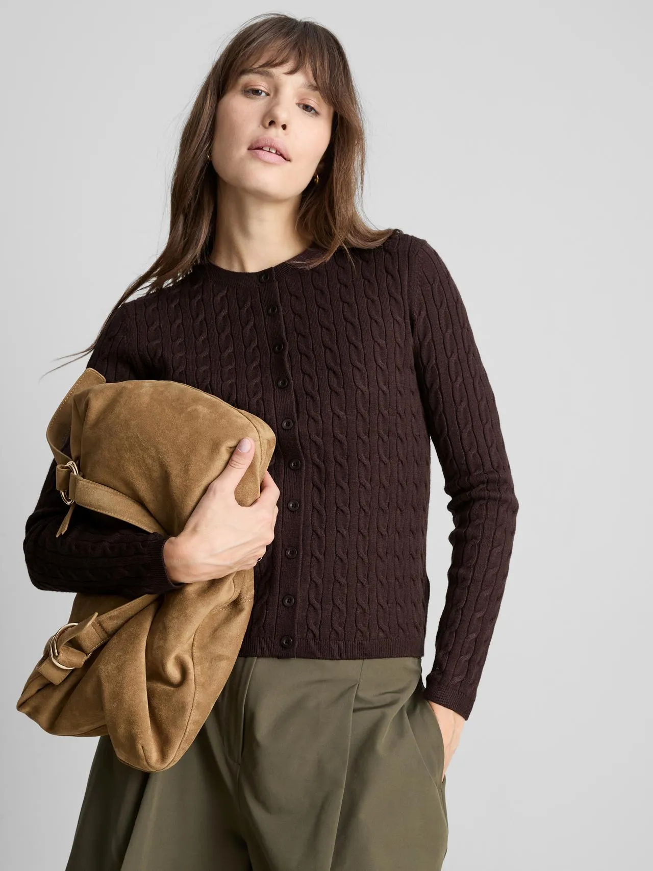 Gilet en maille torsadée