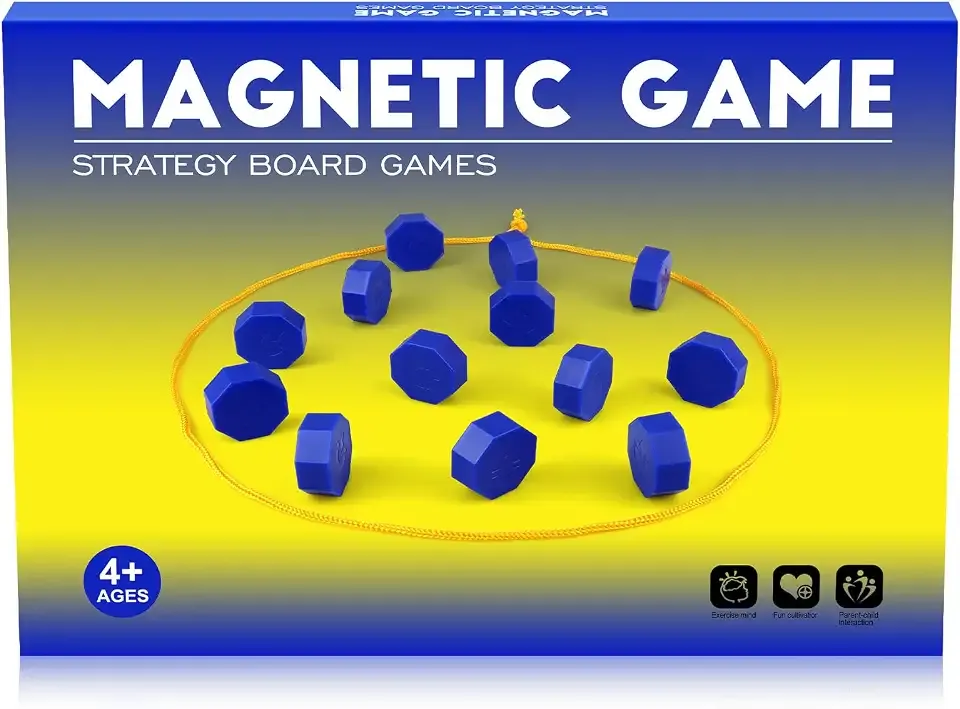 Bameca Magnetic Chess Game with Full-Size Stones, Magnet Game with String | Puzzle Strategy Games, for Family & Party & Travel & Camping, 2 Player Games for Kids & Adults