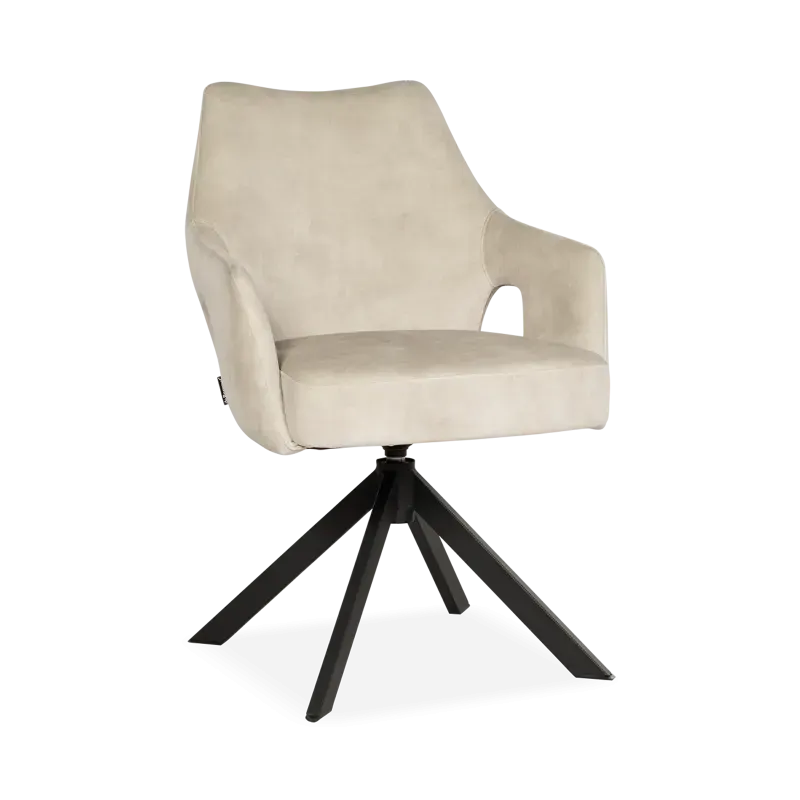 Armstoel Carita - draaibaar - velvet Adore Linen - pocketvering