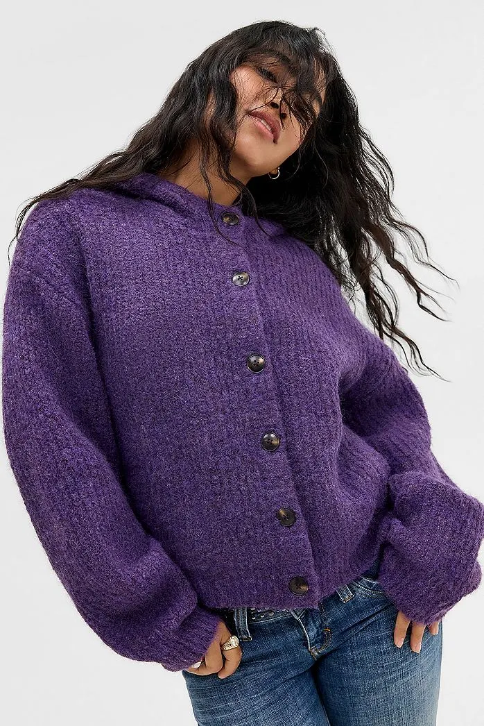 Cardigan a Costine con Cappuccio UO Indi