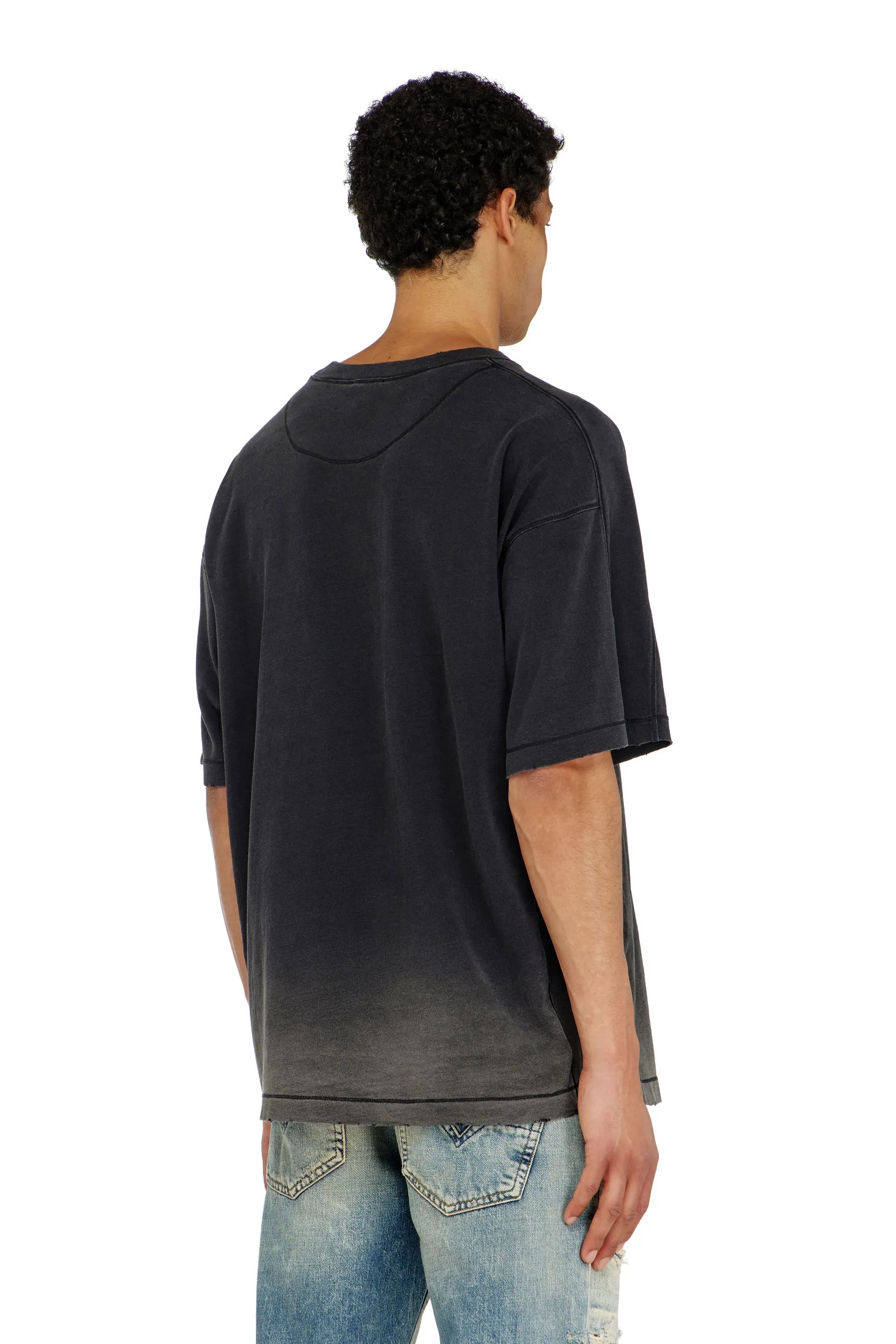 Cotton T-shirt with degradé effect