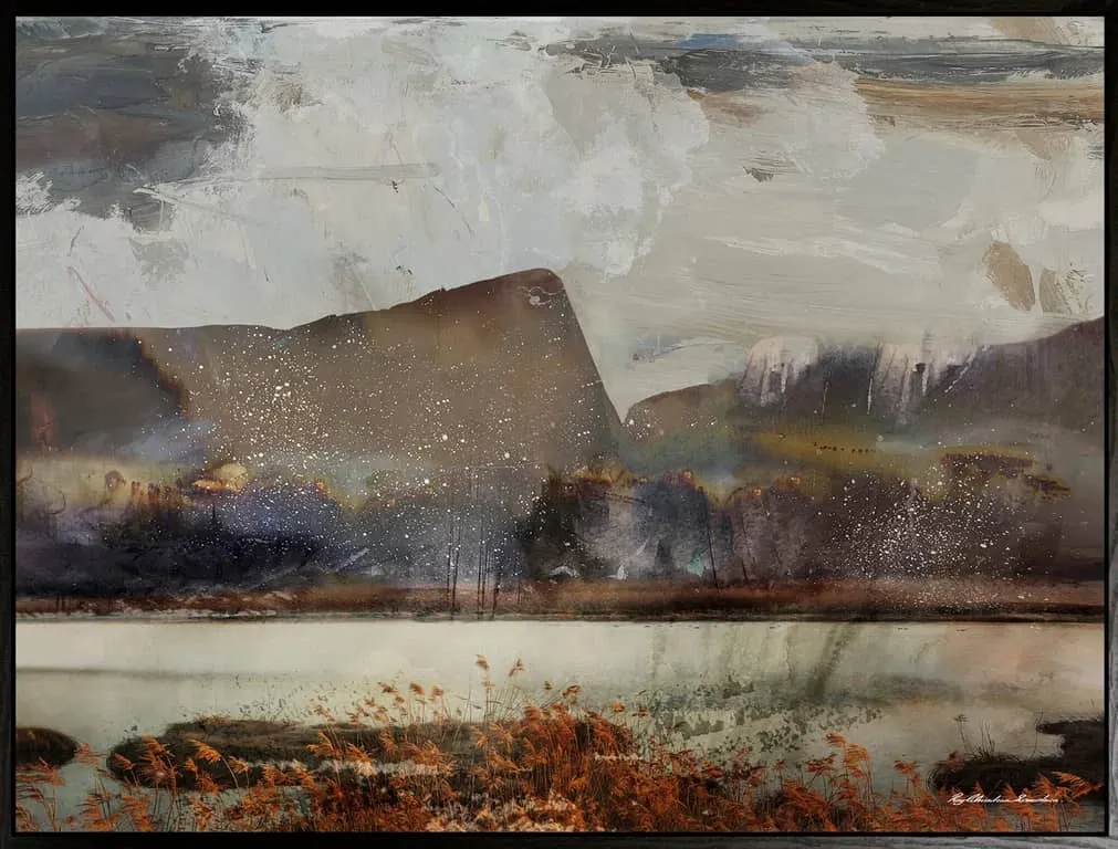 Canvas Fjellhøst 90x120, m/svart svevelist i tre