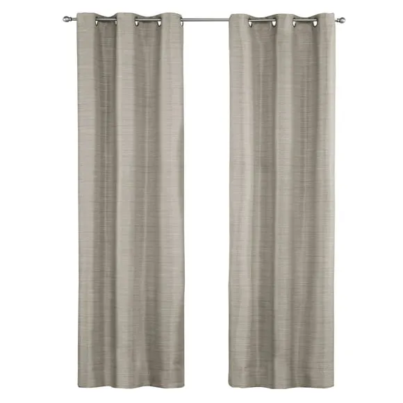 Mainstays Blackout Textured Slub Grommet Single Indoor Curtain Panel, Beige, 38" W x 84" L