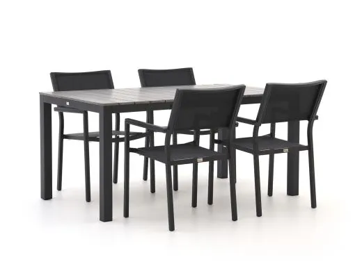 Bellagio Roma/Fidenza 160cm dining tuinset 5-delig stapelbaar