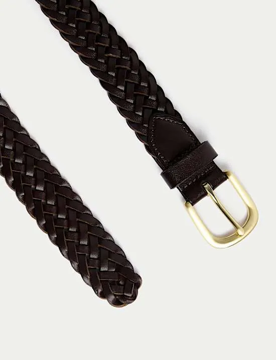 Leather Plaited Belt