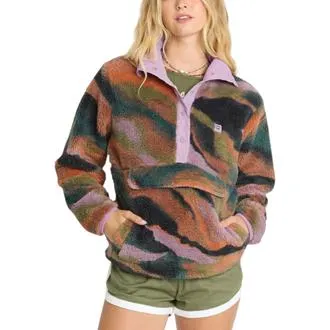 Veste en polaire Switchback Sherpa à demi-patte de boutonnage à boutons-pression pour femme