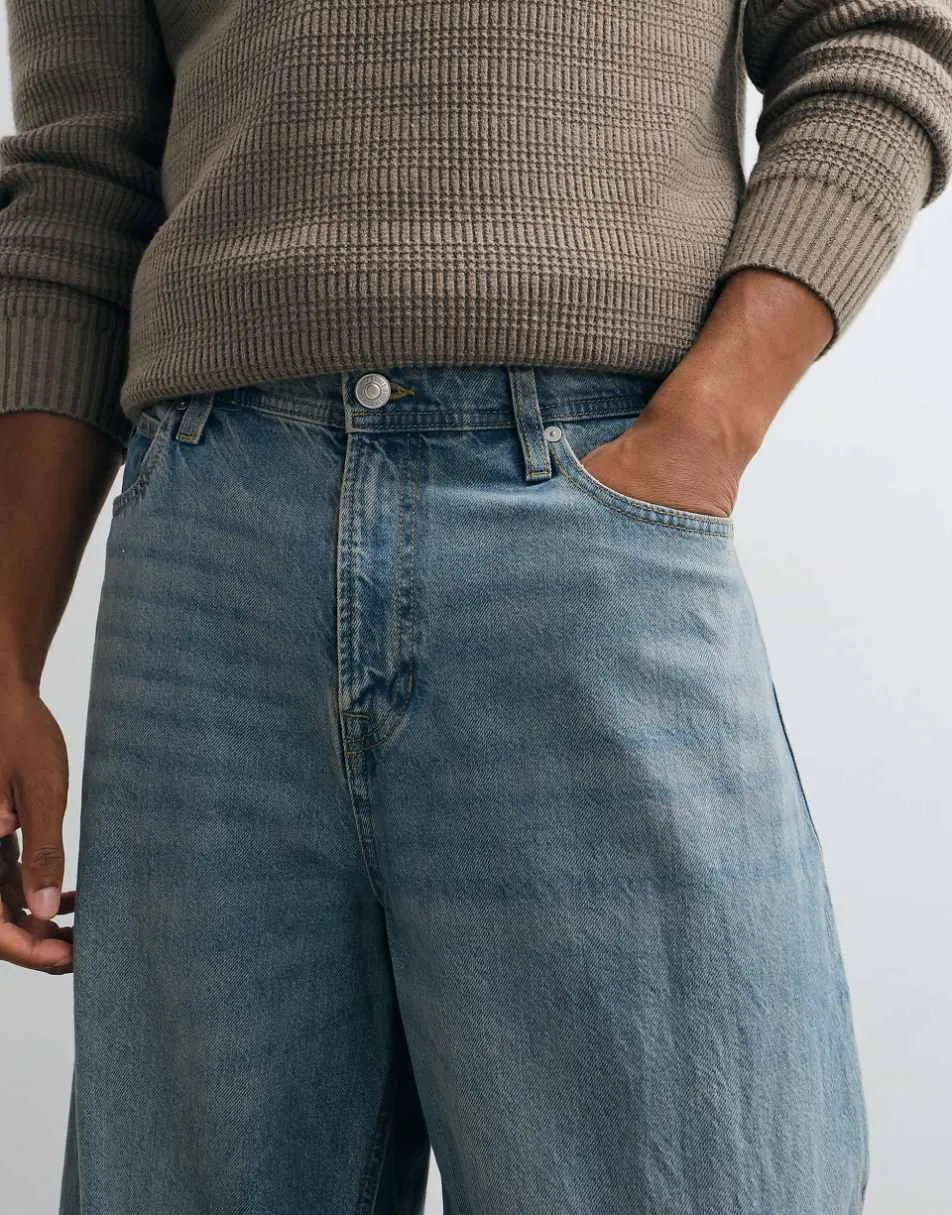 Jack & Jones Joey barrel jeans in washed blue