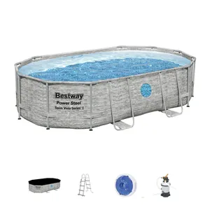 Piscina fuori terra tubolare BESTWAY Swimvista grigio H 1.07 x L int 4.88 x 3.05 m