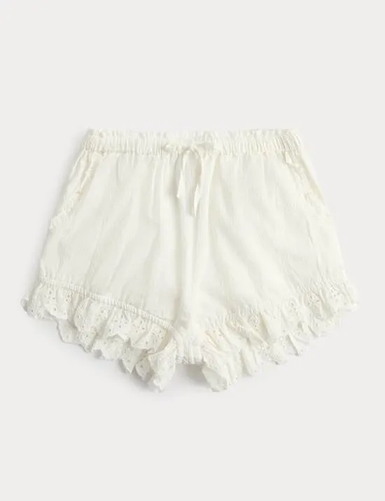Bloomer-Shorts aus reiner Baumwolle mit Lochstickerei (6–16 Jahre)