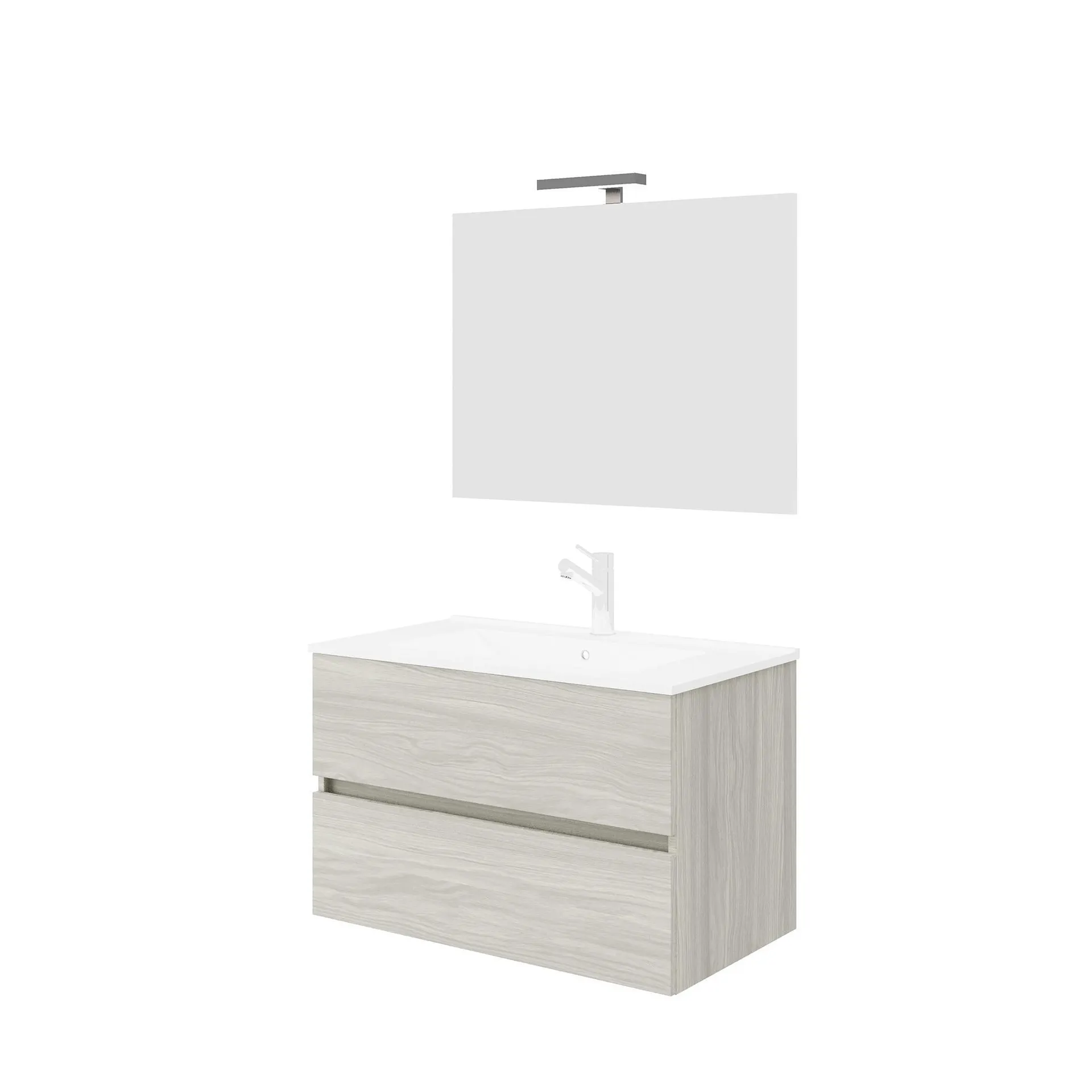 Composizione Bagno 2 Cassetti con Specchio Led