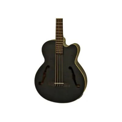 ARIA FEB-F2M 814MM MEDIUM SCALE ELECTRIC ACOUSTIC BASS - SEE THRU BLACK