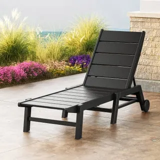 POLYWOOD Long Beach Chaise Lounge with Wheels