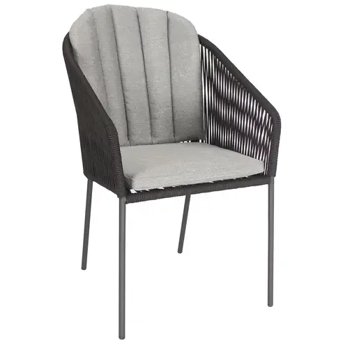 Stuhl - grau-schwarz - mit Kissen