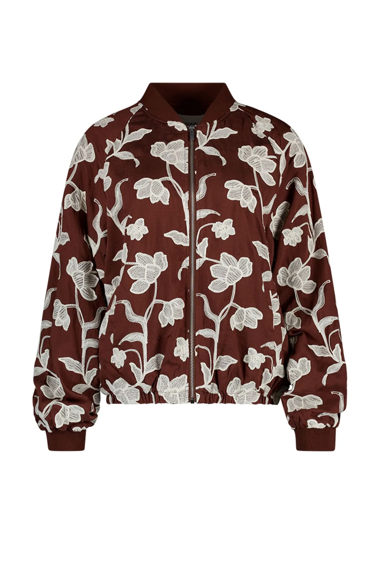 Bruin jasje met bloemen borduursels