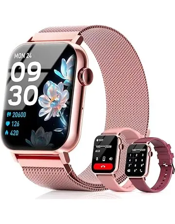 Smart Watch for Women, 1.83''HD with Bluetooth Answer/Make Calls, 3 Bands, Fitness Tracker Heart Rate Sleep Monitor, 120+ Sport Modes, IP68 Waterproof, 7 Day Battery, Smartwatch for Android iPhone