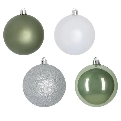 Enchanted Forest® Trendy Soft Green Mix Shatterproof Ornaments - 32 Pack