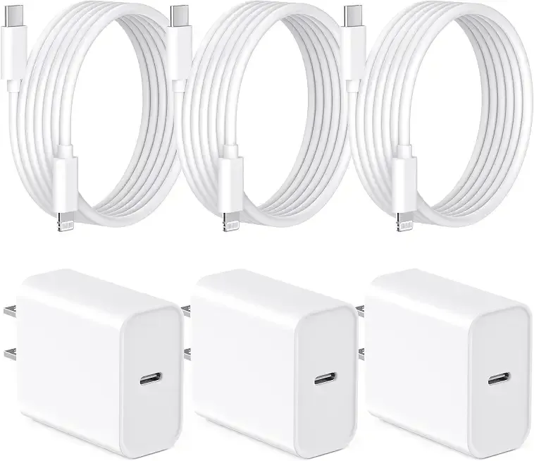 3 Pack [Apple MFi Certified] iPhone 14 13 12 Pro Max Charger Fast Charging | 20W Type C Charger Block with 6FT USB C to Lightning Cable Compatible for iPhone 14 13 12 11 Pro Max XS XR X 8 7, AirPods Pro