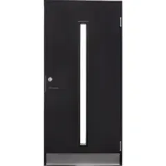 Ytterdør funkis glass 9x21h svart ncs s9000-n lås 565 syl 1275