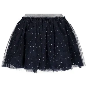 Jupe froncée en tulle imprimé argenté fille
