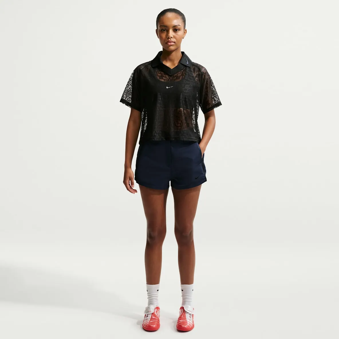 Shorts med høyt liv til dame (5 cm)