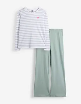 Pigiama completo (maglia + pantaloni) - Righe - Multicolore
