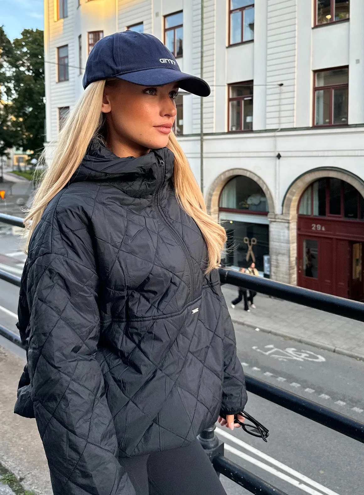 Black Oversized Quilted Anorak