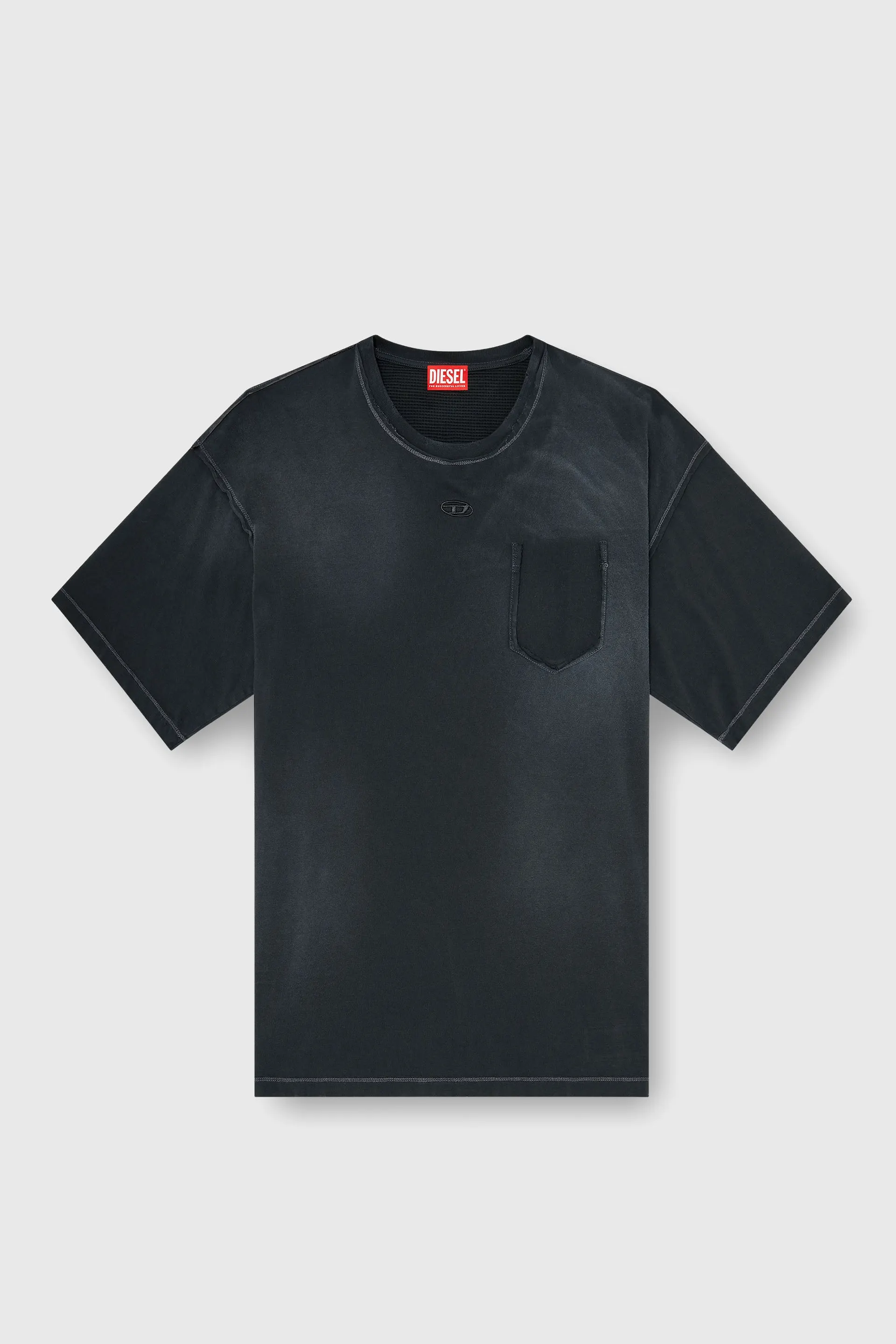 Faded T-shirt with ripped pocket detail