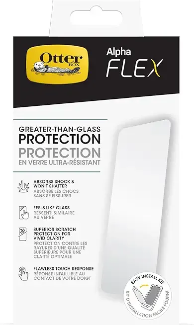 OtterBox Google Pixel 8 Pro Alpha Flex Antimicrobial Screen Protector - CLEAR, precision fit, crystal clarity, flawless touch response, easy installation (Single unit ships in Polybag)