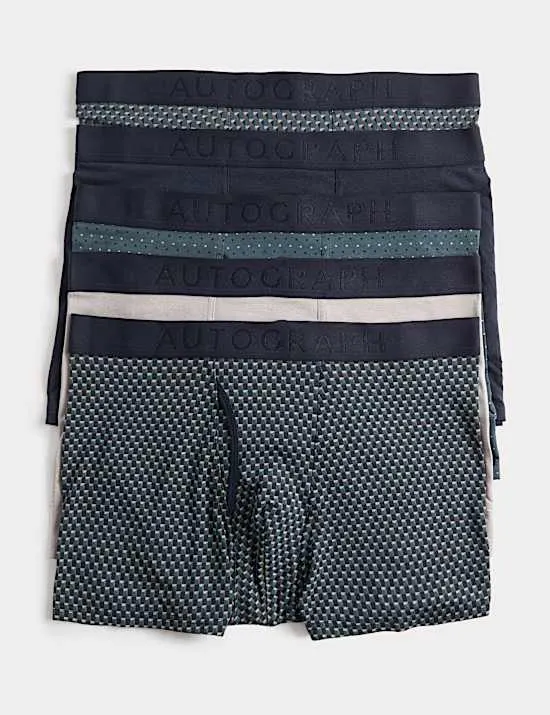5er-Pack Boxershorts aus Supima®-Baumwolle und Modal mit geometrischem Muster