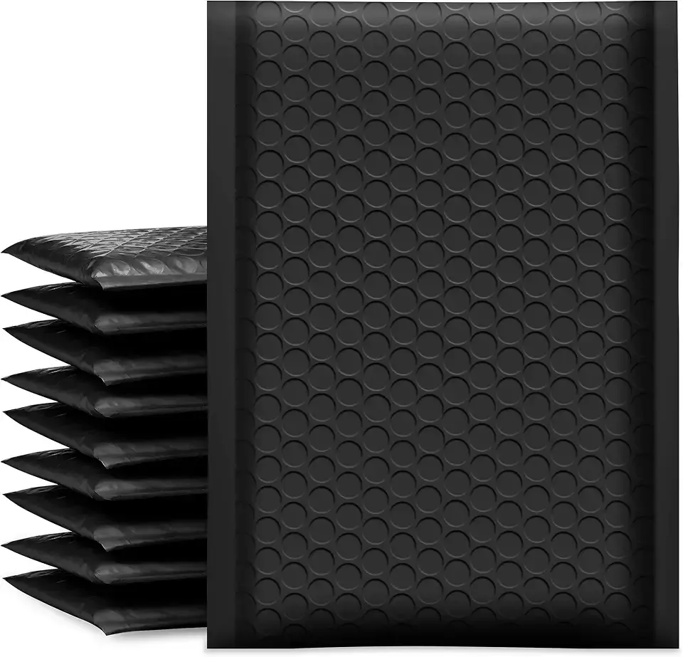 UCGOU Bubble Mailers 6x10 Inch Black 25 Pack Usable Size 6x9" Padded Envelopes Small Business Mailing Packages Opaque Self Seal Adhesive Waterproof Boutique Shipping Bag for Jewelry Makeup Supplies #0