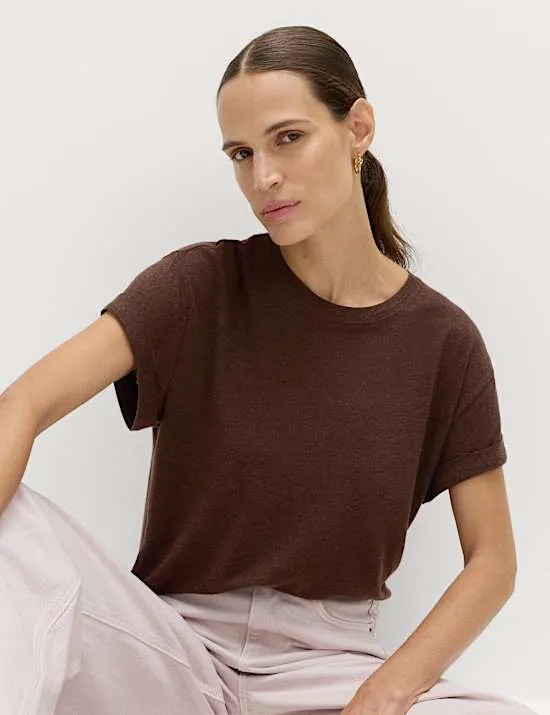 T-Shirt aus Leinenmischgewebe