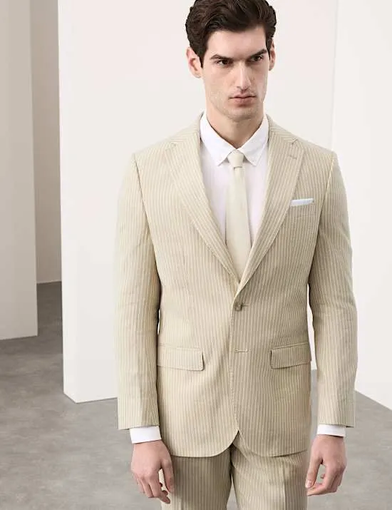 Tailored Fit Linen Rich Jacket