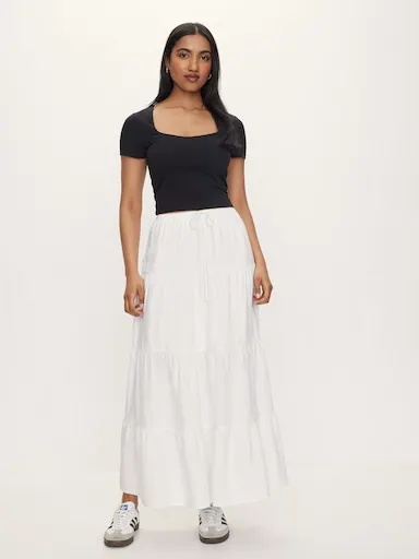 DOTTI Catalina Tiered Midi Skirt