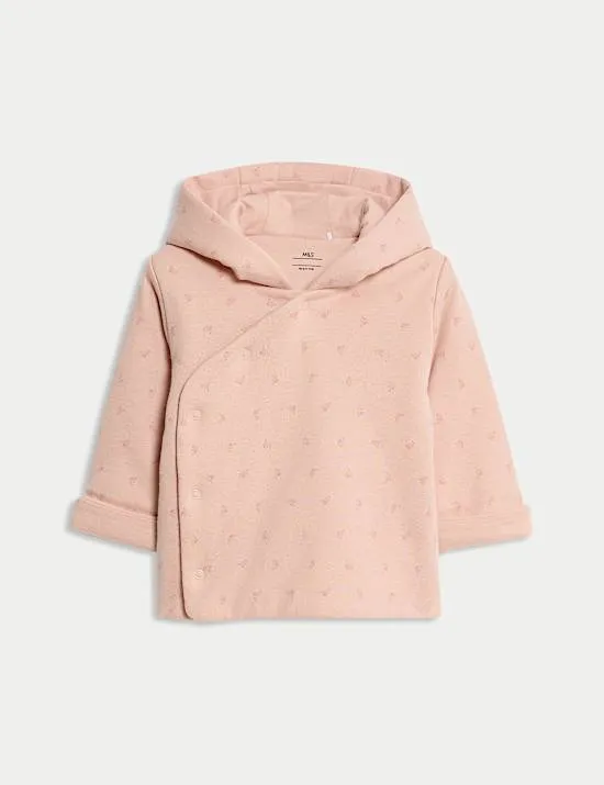 Wattierte Jacke aus reiner Baumwolle mit Blümchenmuster (0–12 M.)