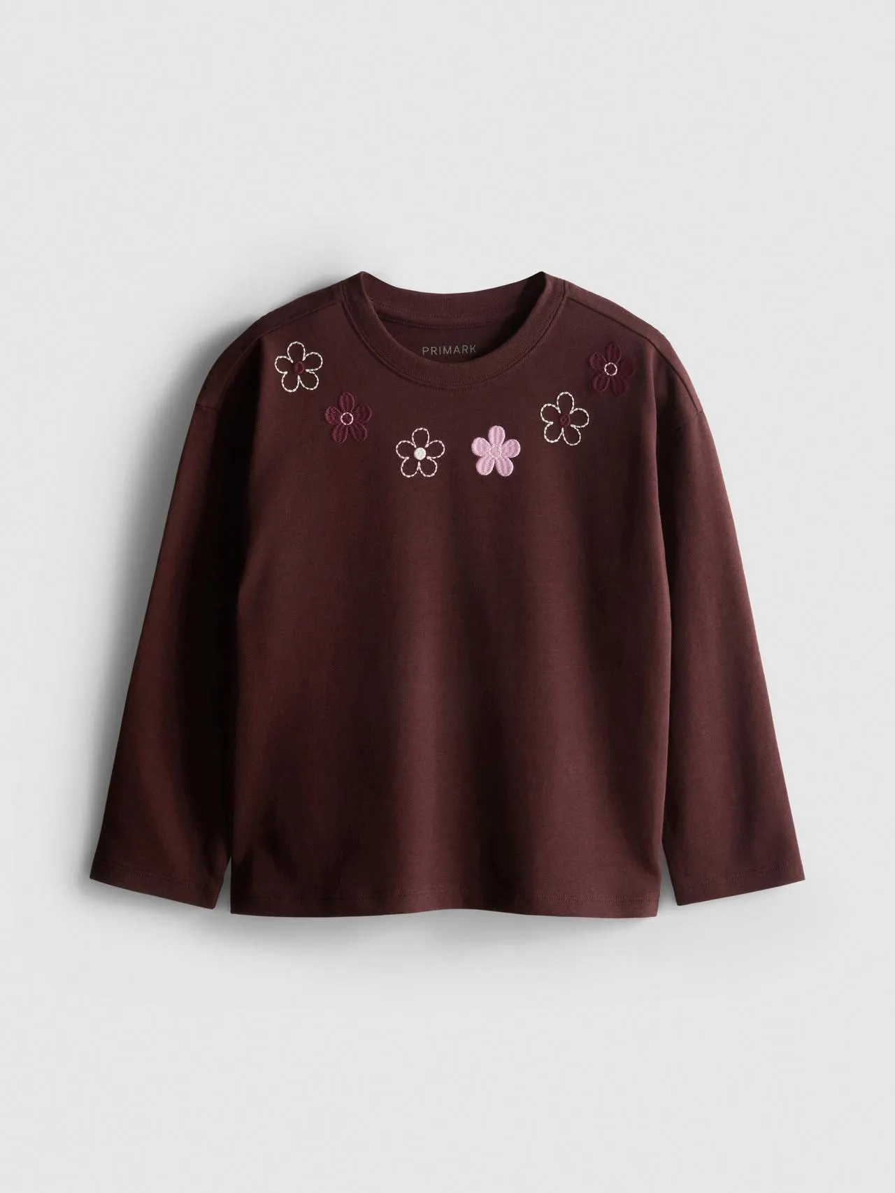 1–9 ans | T-shirt à manches longues et fleurs brodées
