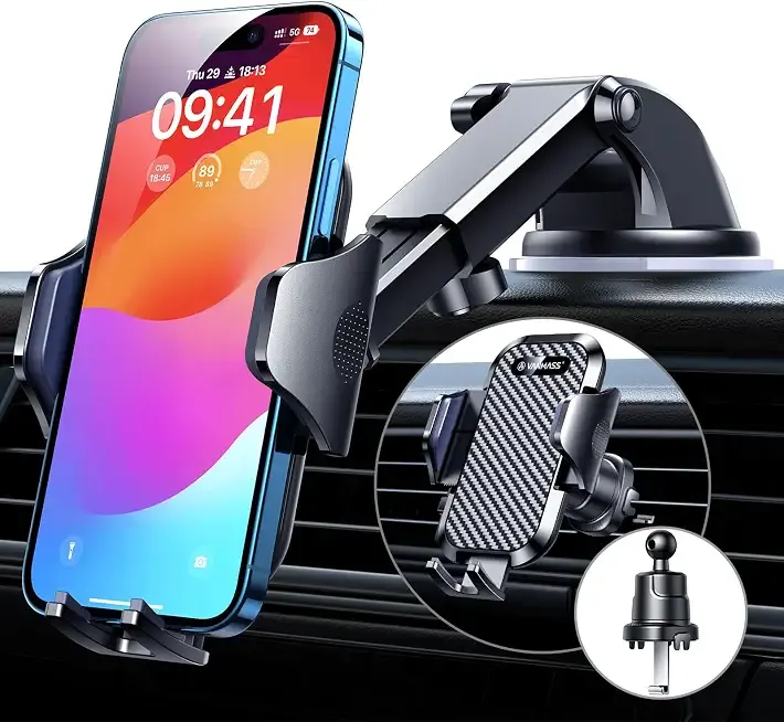 VANMASS Car Phone Holder 2026 Ultimate Military-Grade Strongest Suction & Clip Windshield Dashboard【Newest Best Strongest】Cell Phone Shower & Wall Mounts for iPhone 17 Pro Max 16 15 14 13 Android