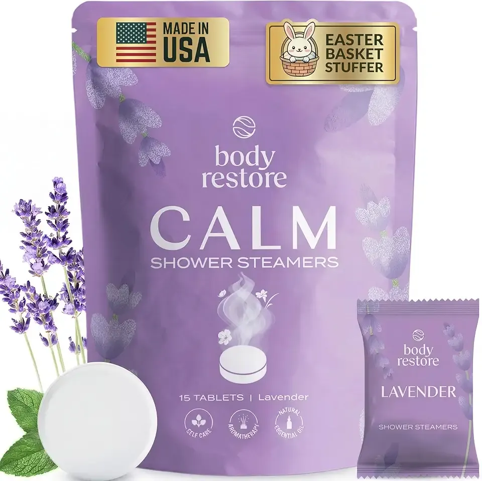 Body Restore Bath Bombs Aromatherapy 15 Pack – Birthday Gifts for Women, Men, Easter Basket Stuffers, Stress Relief, Relaxation, Self Care – Lavender Shower Steamers